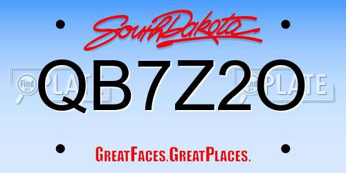 QB7Z2O South Dakota License Plate