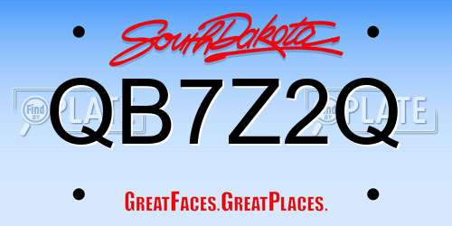 QB7Z2Q South Dakota License Plate