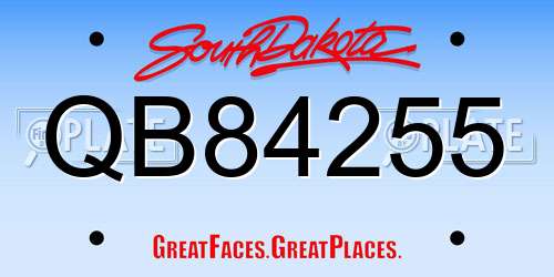 QB84255 South Dakota License Plate