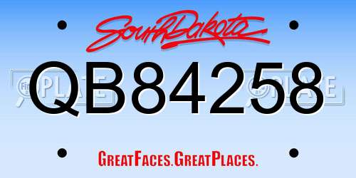 QB84258 South Dakota License Plate