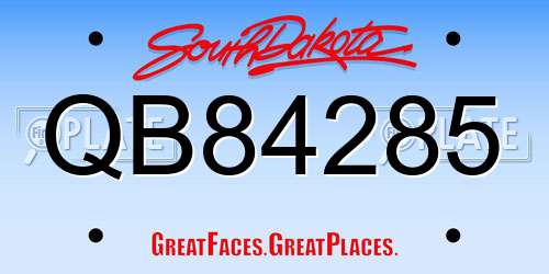 QB84285 South Dakota License Plate
