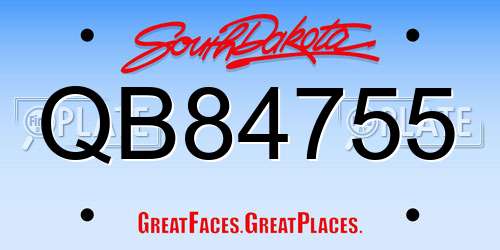 QB84755 South Dakota License Plate