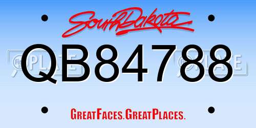 QB84788 South Dakota License Plate