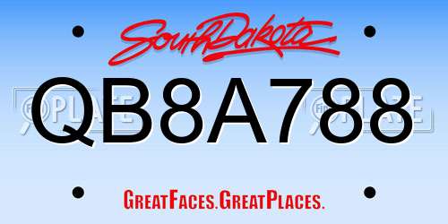 QB8A788 South Dakota License Plate