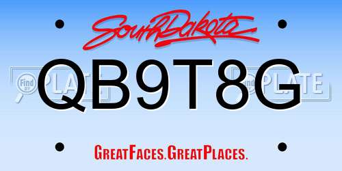 QB9T8G South Dakota License Plate