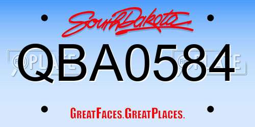 QBA0584 South Dakota License Plate