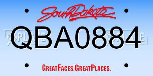 QBA0884 South Dakota License Plate
