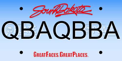QBAQBBA South Dakota License Plate