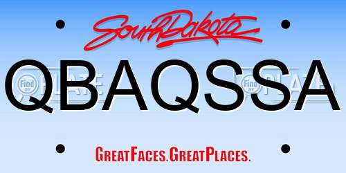 QBAQSSA South Dakota License Plate