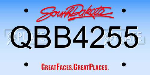 QBB4255 South Dakota License Plate