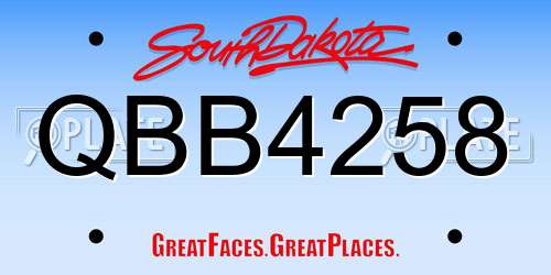 QBB4258 South Dakota License Plate