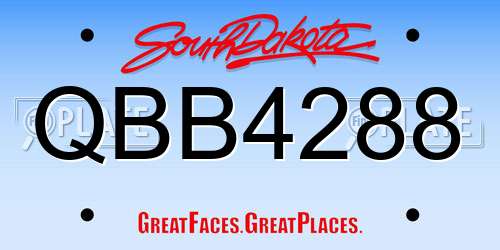 QBB4288 South Dakota License Plate