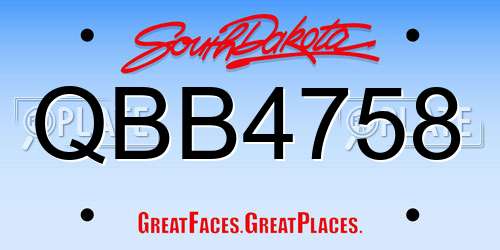 QBB4758 South Dakota License Plate