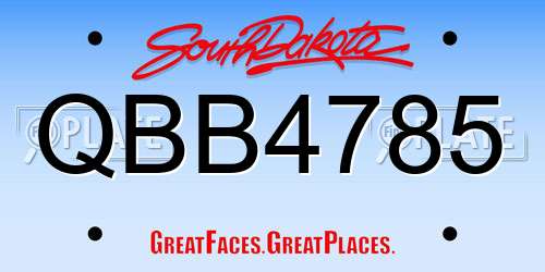 QBB4785 South Dakota License Plate
