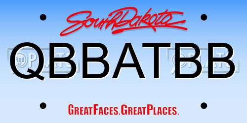 QBBATBB South Dakota License Plate