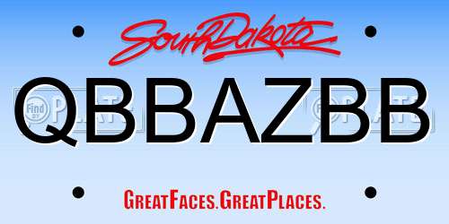 QBBAZBB South Dakota License Plate