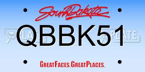 QBBK51 South Dakota License Plate
