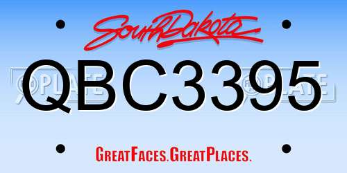 QBC3395 South Dakota License Plate