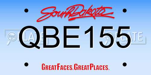 QBE155 South Dakota License Plate