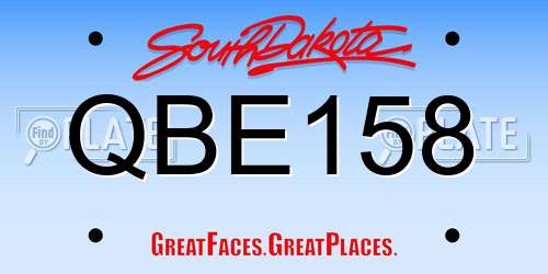 QBE158 South Dakota License Plate