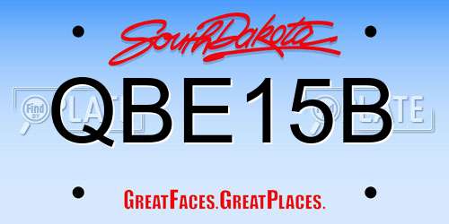 QBE15B South Dakota License Plate