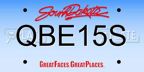 QBE15S South Dakota License Plate