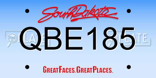 QBE185 South Dakota License Plate