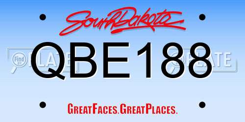QBE188 South Dakota License Plate