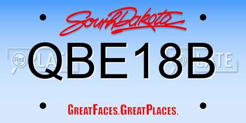 QBE18B South Dakota License Plate
