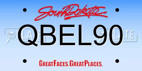 QBEL90 South Dakota License Plate