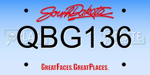 QBG136 South Dakota License Plate