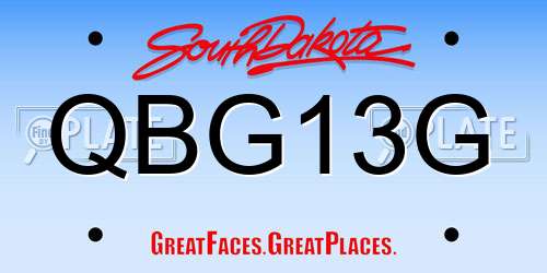 QBG13G South Dakota License Plate