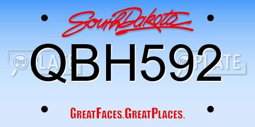QBH592 South Dakota License Plate