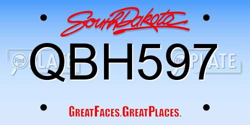 QBH597 South Dakota License Plate