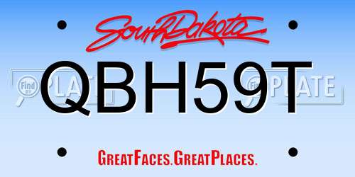 QBH59T South Dakota License Plate