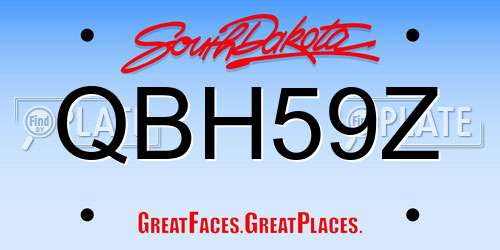 QBH59Z South Dakota License Plate