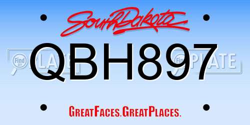QBH897 South Dakota License Plate