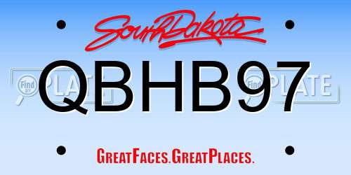QBHB97 South Dakota License Plate