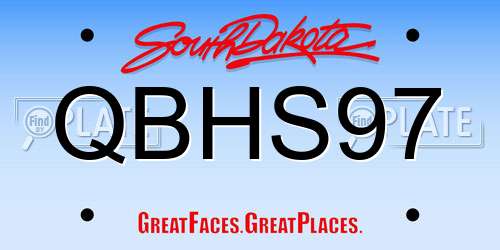QBHS97 South Dakota License Plate