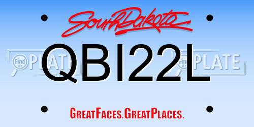QBI22L South Dakota License Plate