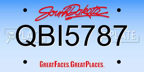 QBI5787 South Dakota License Plate