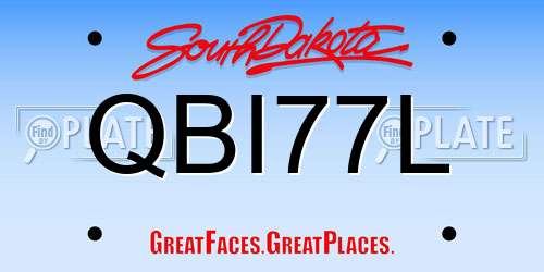 QBI77L South Dakota License Plate