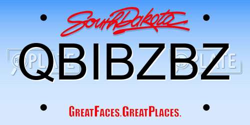 QBIBZBZ South Dakota License Plate