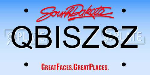 QBISZSZ South Dakota License Plate