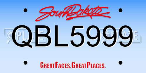 QBL5999 South Dakota License Plate