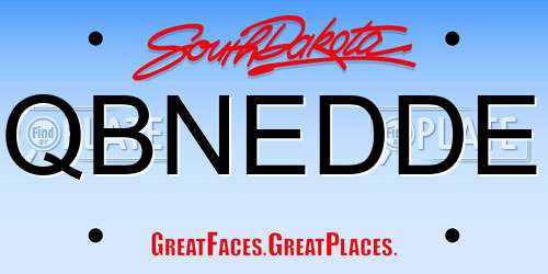 QBNEDDE South Dakota License Plate