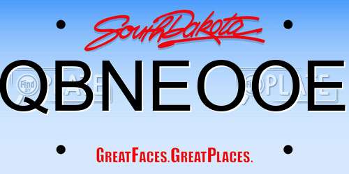 QBNEOOE South Dakota License Plate