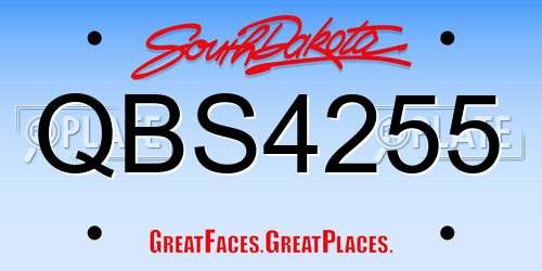 QBS4255 South Dakota License Plate