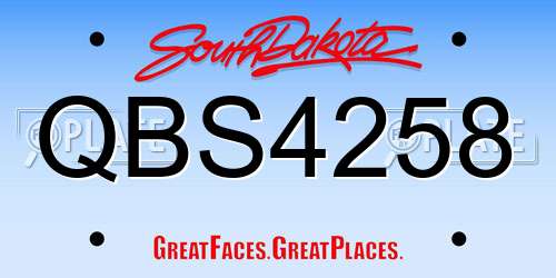 QBS4258 South Dakota License Plate