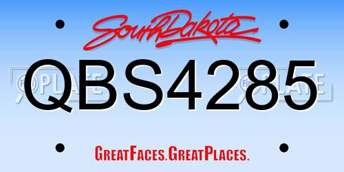 QBS4285 South Dakota License Plate